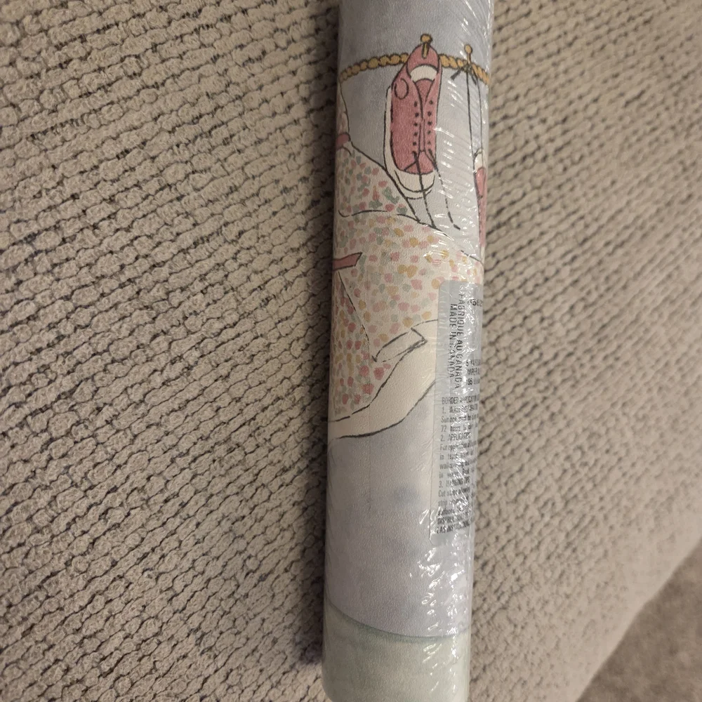 Source Unknown Gray and Pastel Laundry Wallpaper Roll